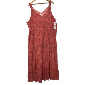 Joie Tiered Sleeveless Sun Dress Size XXL Cotton‎ Tea Rose Beach Comfort Casual